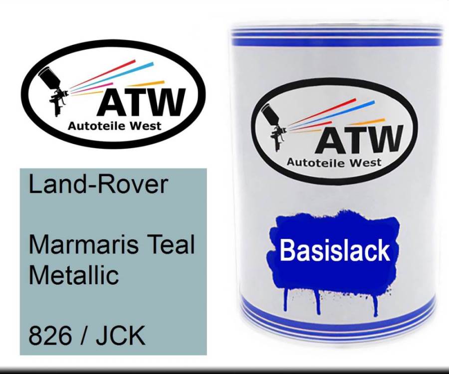 Land-Rover, Marmaris Teal Metallic, 826 / JCK: 500ml Lackdose, von ATW Autoteile West.